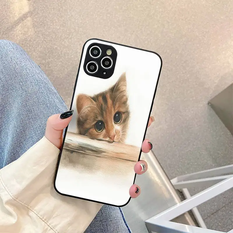 

Selling cute cats kiss Phone Case For iPhone 5 5s se 6 6s 6spluse 7 7plus 8 x xr xs 11 12 Cover Fundas Coque