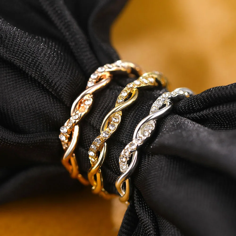 EN роскошное женское кольцо розового золота классическое обручальное для женщин