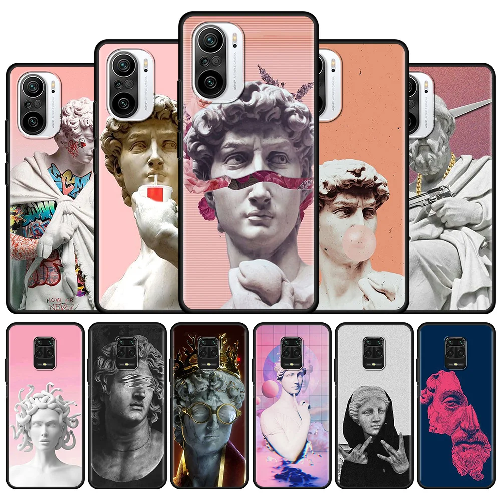 

Michelangelo Art Statue Aesthetic Silicone Phone Case For Xiaomi Redmi Note 9S 9 4G 8 Pro 7 8T 10 9S 7A K40 8A 6A 9T Cover Bag