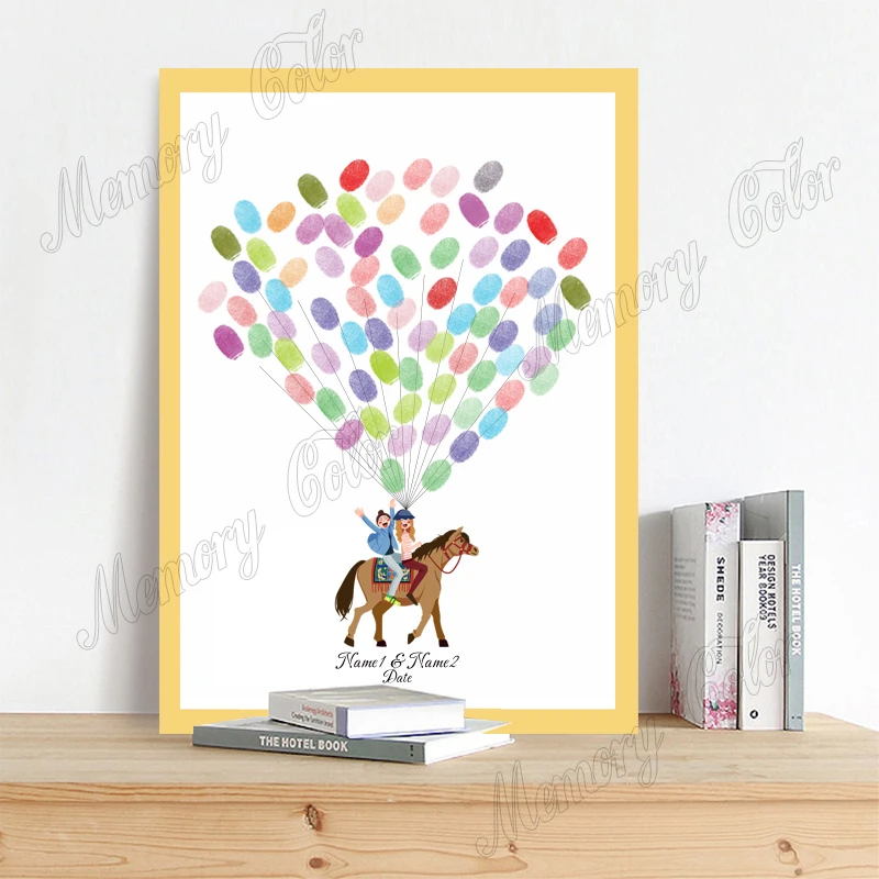 Женская свадебная Дата Творческий отпечаток пальца Сделай Сам холст Обложка