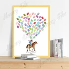 Женская свадебная Дата Творческий отпечаток пальца Сделай Сам холст Обложка картина пара езды на лошади отпечаток пальца Гостевая книга