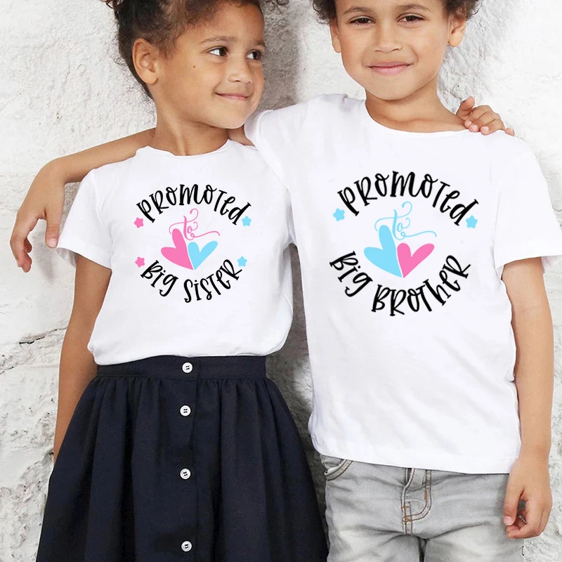2021 Детские футболки с надписью Promotion To Big Sister/Brother Забавные коротким рукавом для