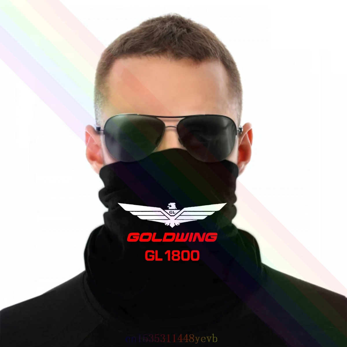 Японский мотоциклетный Золотой логотип классический черный шарф повязка на