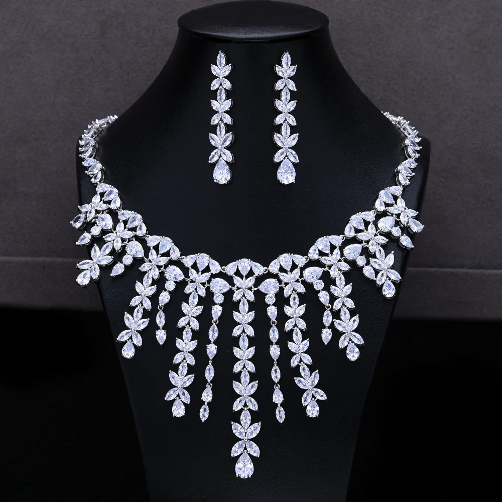 

GODKI Luxury Flower Tassels Pendant Necklace For Charm Women Wedding Full Cubic Zircon Fashion Party Jewelry Gift 2020