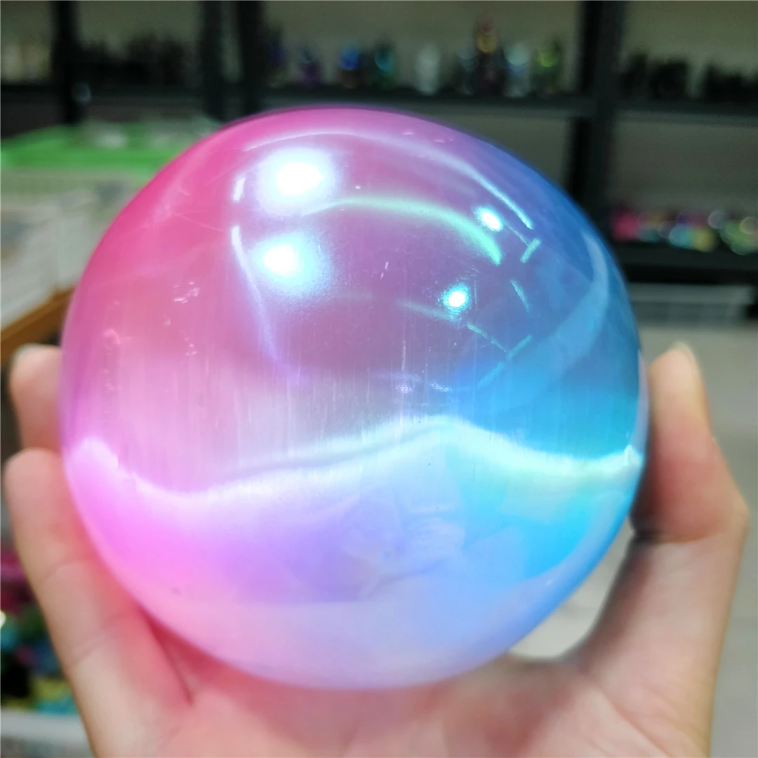 

Кристалл Селенит Розовый Синий Кварц Шар