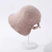 new autumn and winter wool fisherman hat in solid color after split warm basin hat temperament versatile casual knit hat