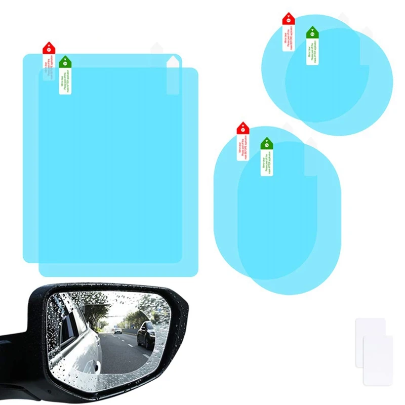 

6Pcs Car Rearview Mirror Film Car Side Mirror Anti-Glare Film Nano Film Anti-Fog Rain Waterproof Membrane Protector Car Rearview