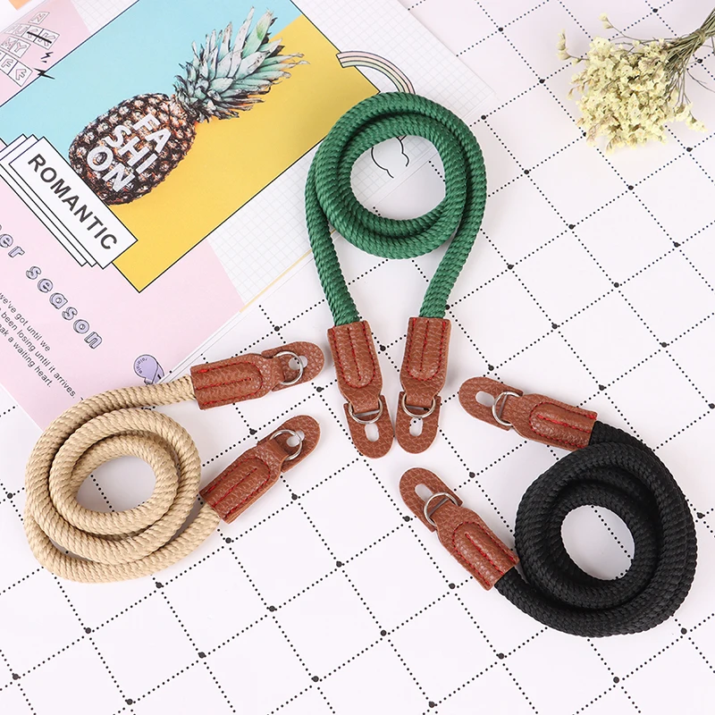 

1M Cotton Rope Camera Neck Strap Vintage Shoulder Strap Leather Wrist Lanyard