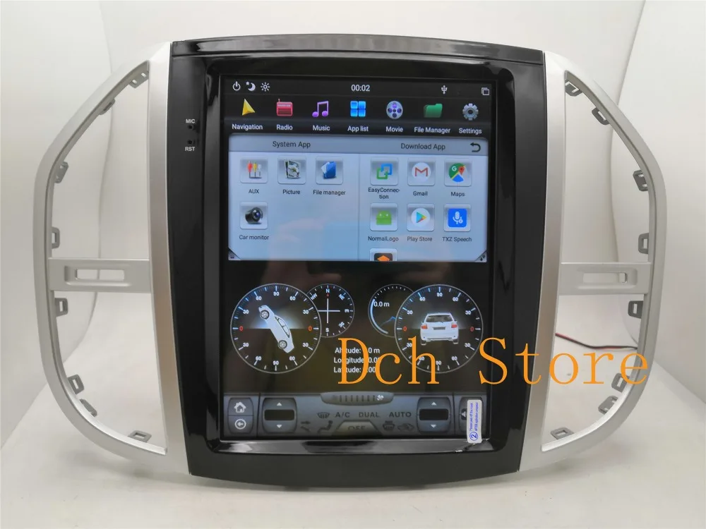 12,1 дюймов вертикальный экран Tesla стиль Android 8,1 автомобильный DVD gps навигатор плеер для Mercedes-Benz Vito Metris PX6