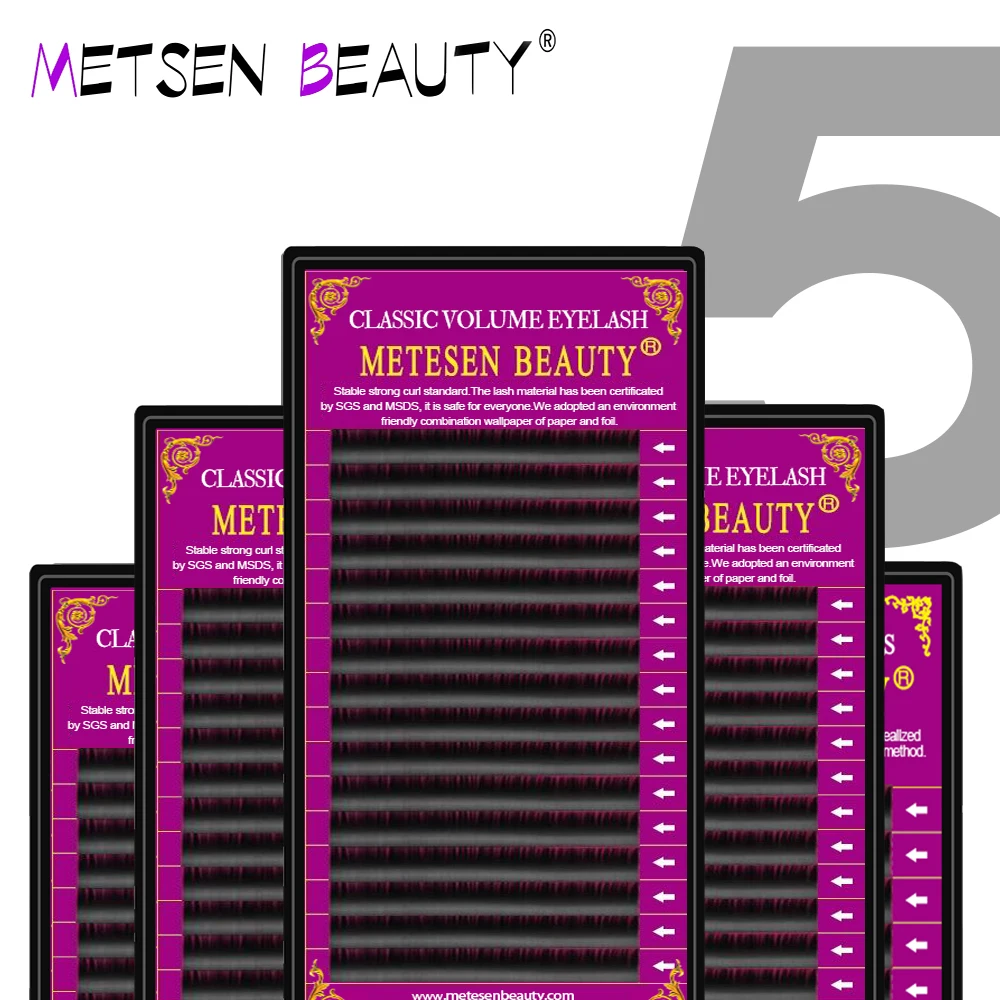 METESEN BEAUTY, 5 чехлов, высокое качество, норковые ресницы для наращивания, индивидуальные ресницы, натуральные ресницы для макияжа, накладные ресницы