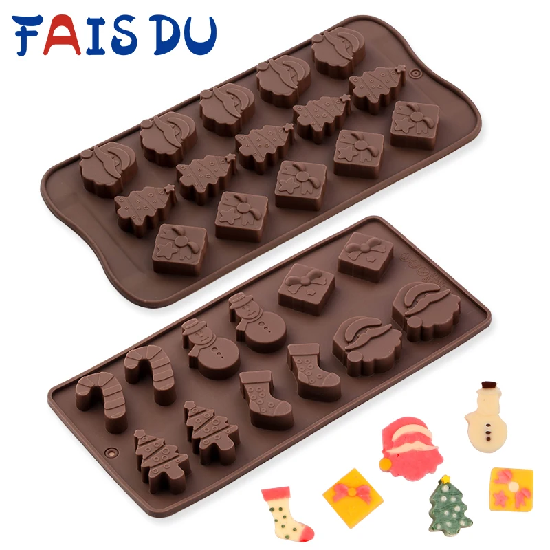 Силиконовые шоколадные формы для украшения рождественских тортов 3d выпечки