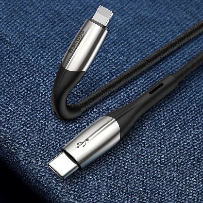Baseus для usb c к lightning зарядный кабель для iPhone xs max xr 8 7 6s plus 5S 11 ipad pro Быстрый PD зарядный кабель короткий 0,5 м 2 м - Тип штекера: Black