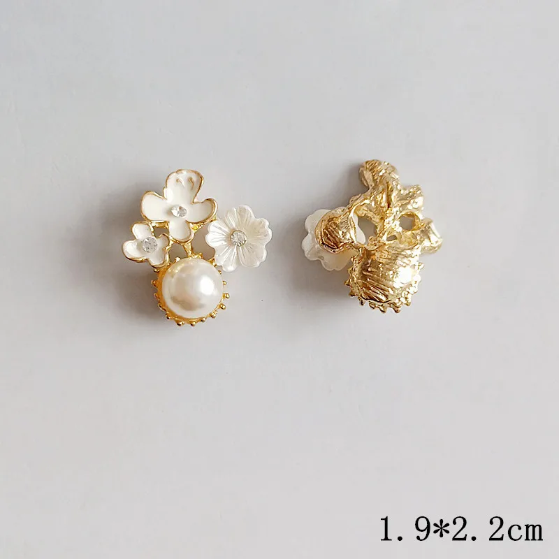 Цветы эмалированные для сережек металлический сплав KC 10 шт. 19x22 мм | Украшения и