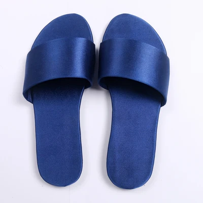 royal blue Для дня рождения и свадьбы идеи проекта девичник вечерние персонализированные команда, обувь для невесты, подружки невесты ручной работы из органзы шлёпанцы для женщин - Цвет: royal blue
