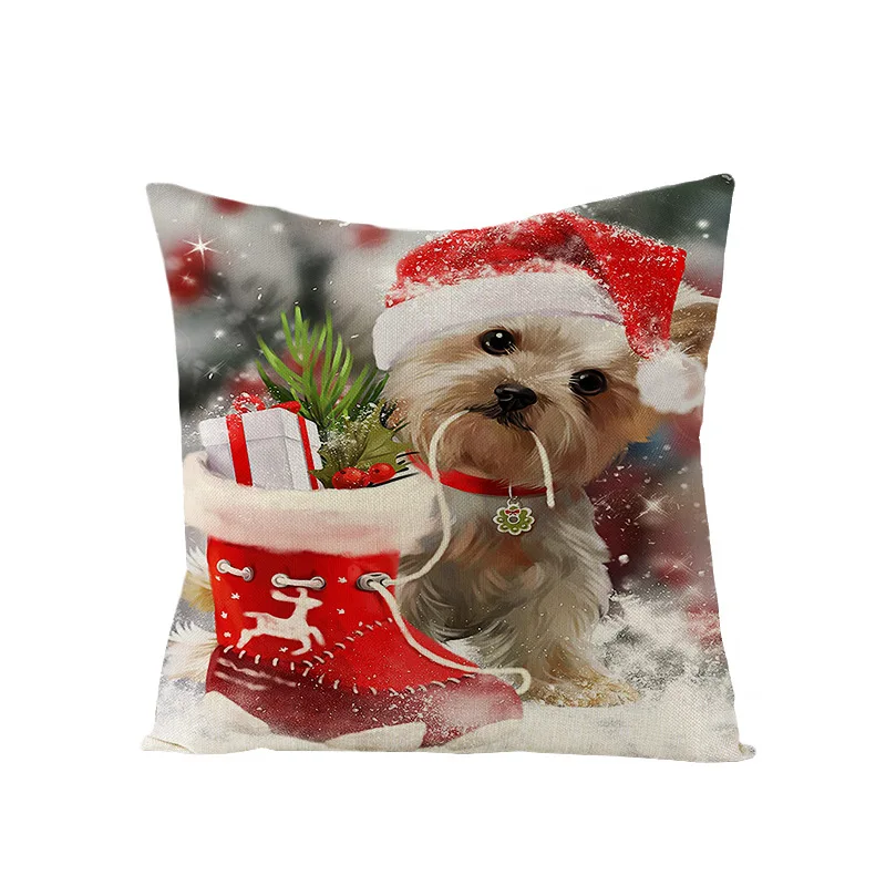 Christmas cushion cover 45*45 Pillowcase Cartoon Snowman sofa cushions Pillow cases Cotton Linen pillow covers Home Decor 0263 | Дом и сад
