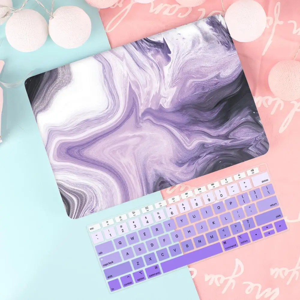 Модный матовый чехол с узором для MacBook Pro 13 15 A2159 retina 12 Mac book Air 13 специальный подарок - Цвет: Purple