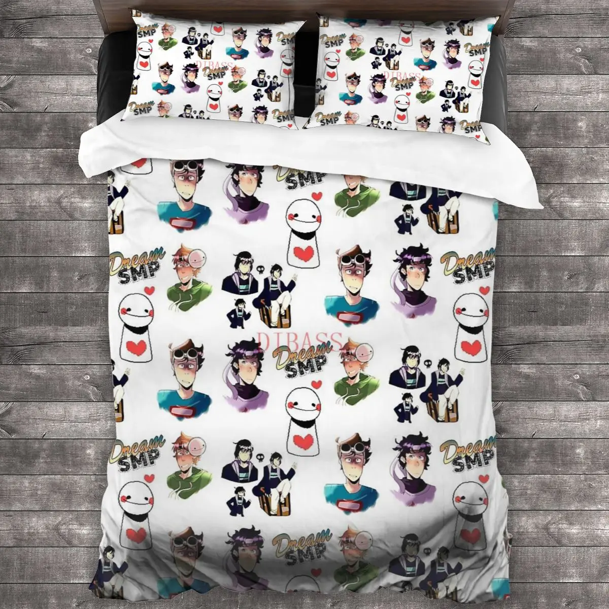 

Dream SMP Lovers , Dream Smp Cartoon Soft Microfiber Comforter Set with 2 Pillowcase, Quilt Cover With Zipper