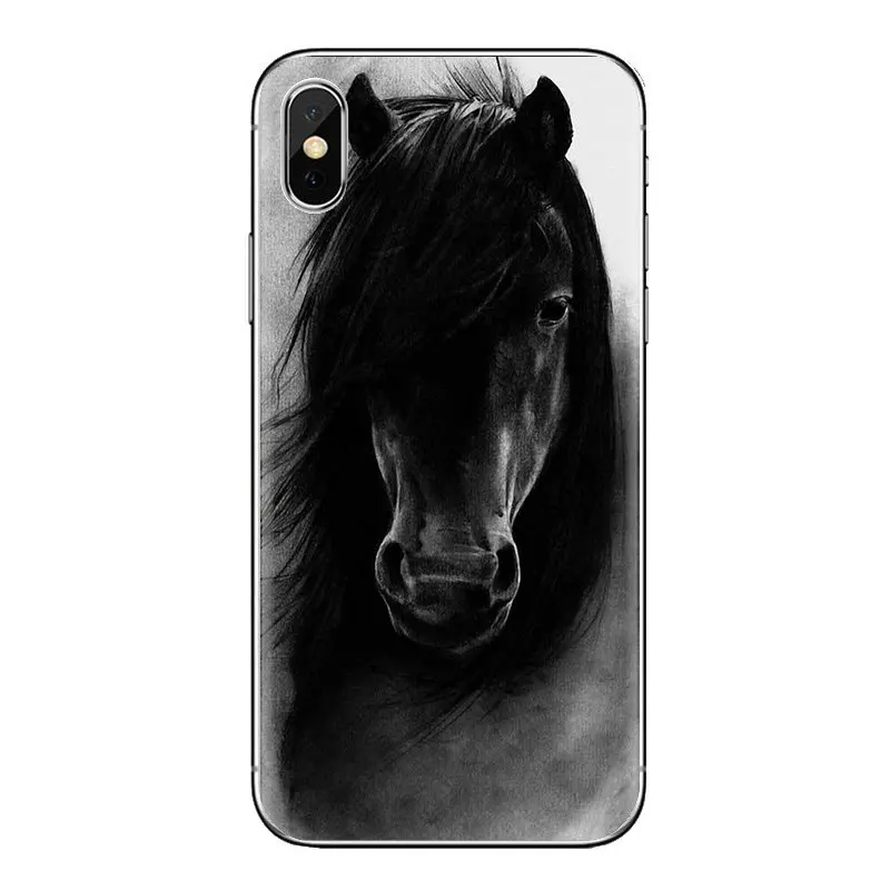 Прозрачный мягкий чехол Обложка Красивая темно &quotлошадь&quot обои для Xiaomi Redmi 4A S2