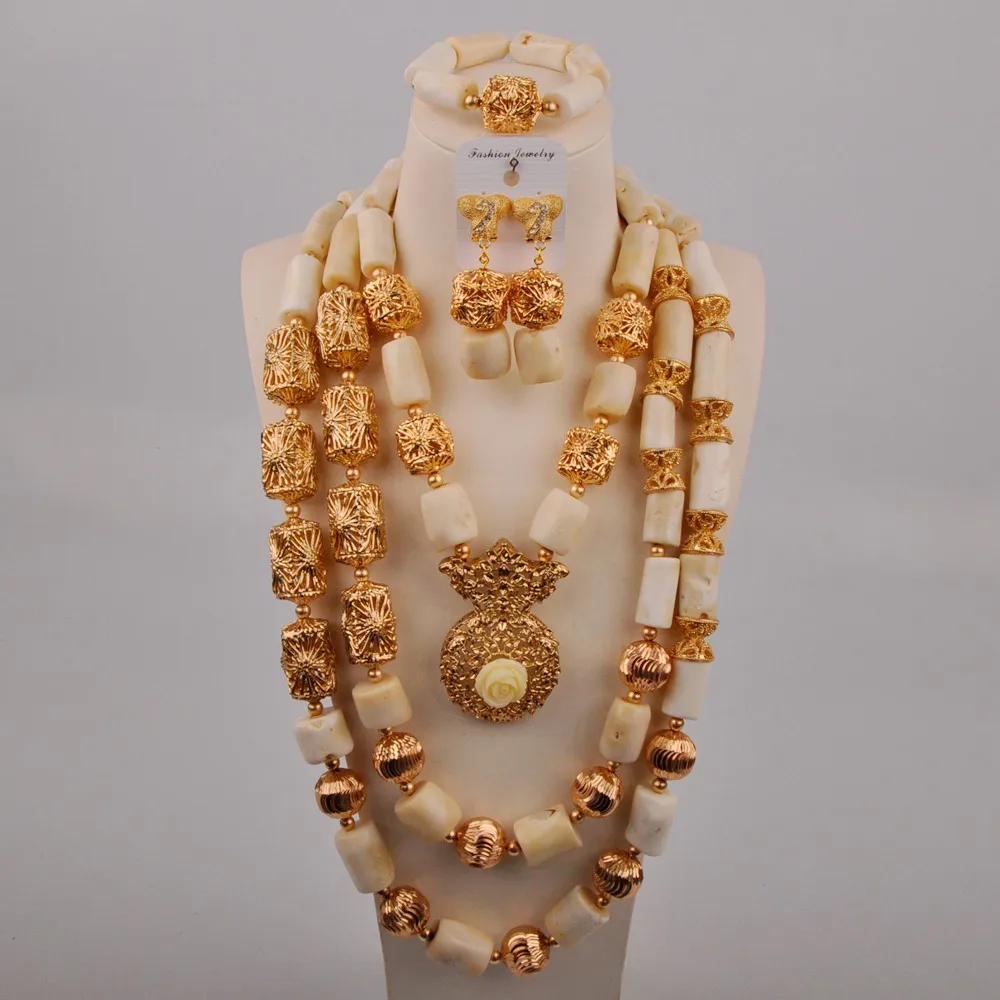 Новое поступление белое коралловое ожерелье африканские бусы ювелирный набор