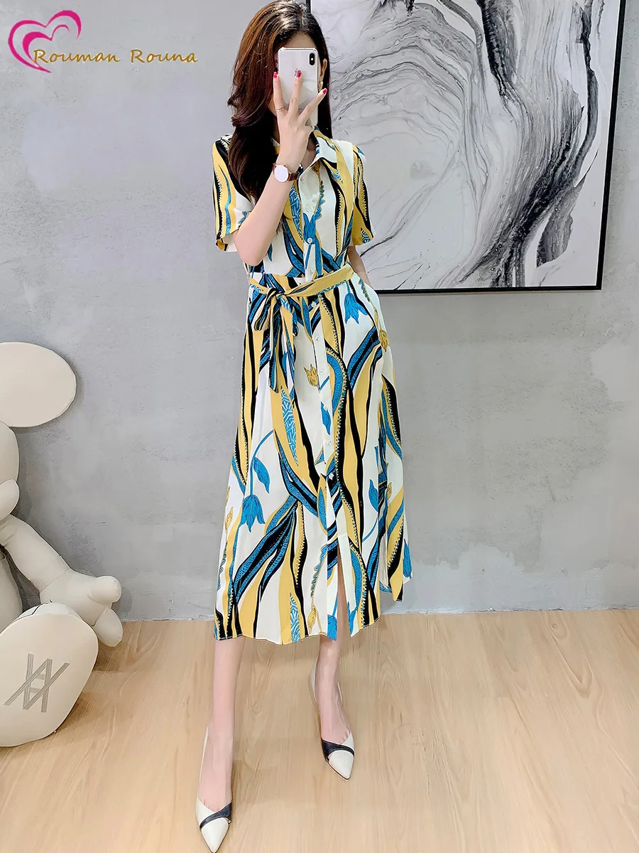 

Fashion design print dress summer 2021 new high waist slim shirt skirt long skirt