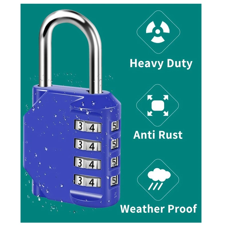 

Hot TTKK 2 Pack Combination Padlock Lock 4-Digit Combination Lock & 4 Pcs Portable Nylon Sanitary Napkin Storage Bag White