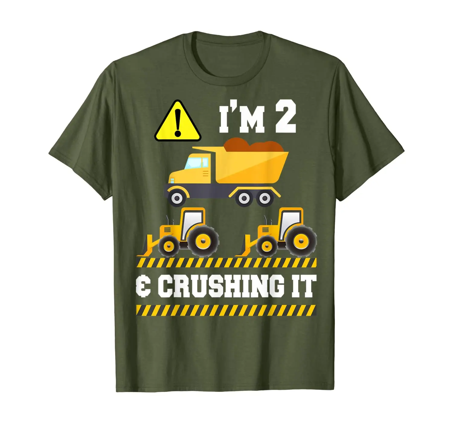 

I'm 2 Crushing It Gift For 2nd Birthday Construction Truck T-Shirt
