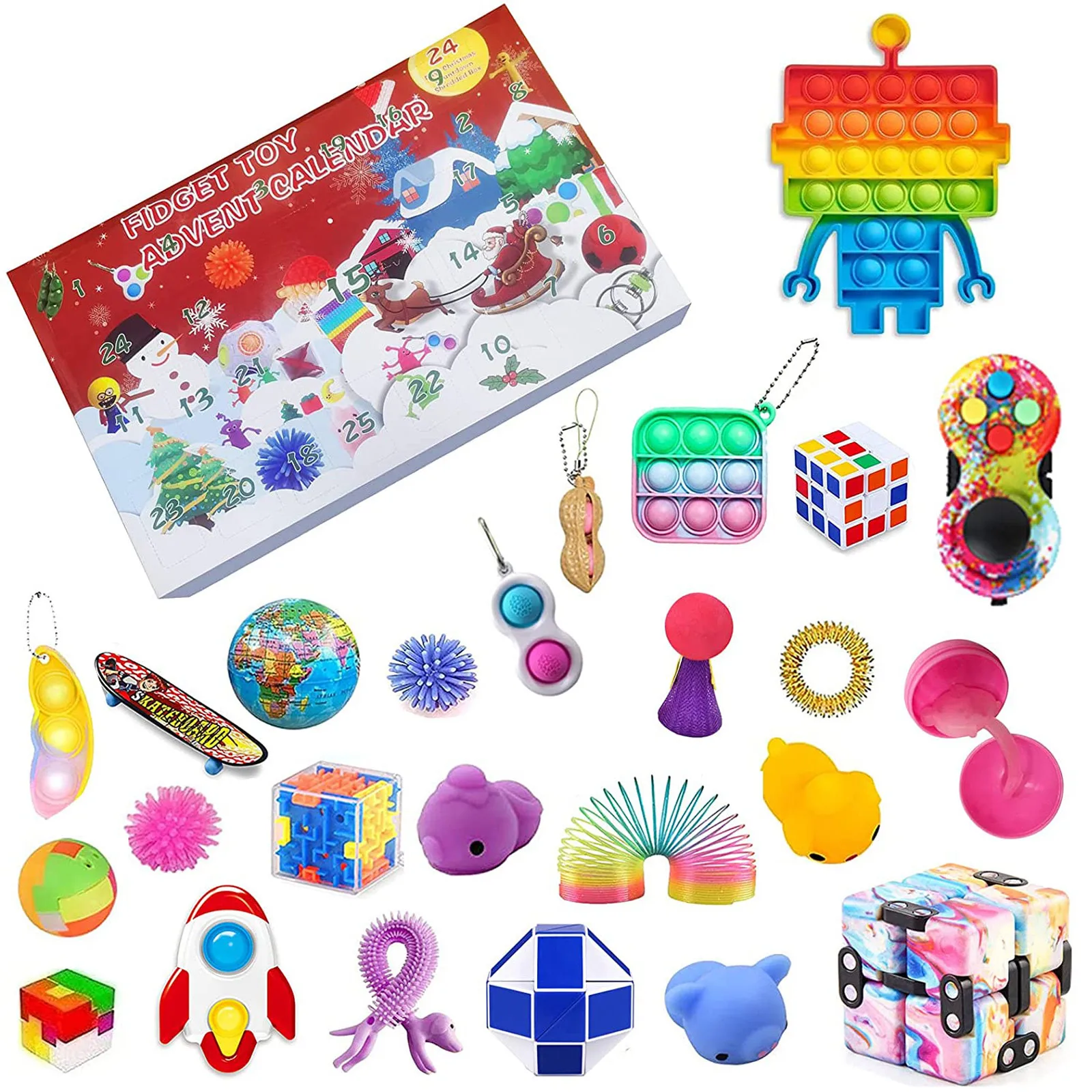 

Фиджет-игрушка с календарем и календарём на 24 дня