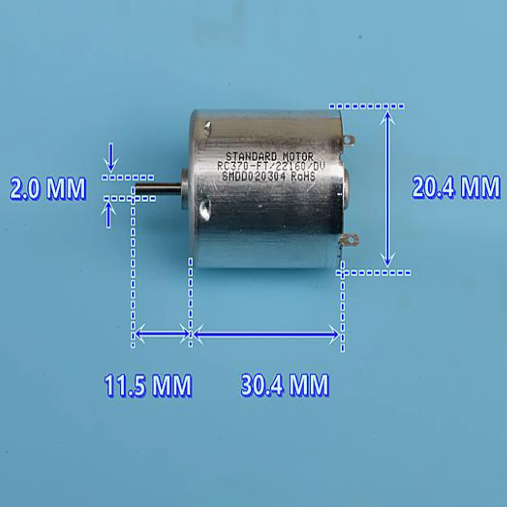 Standard RC370-FT/22160/DV DC 5V 6V 6000RPM Micro Mini 370 motor Precious Metal Brush Mute Fan Toy Electric Machinery Parts |