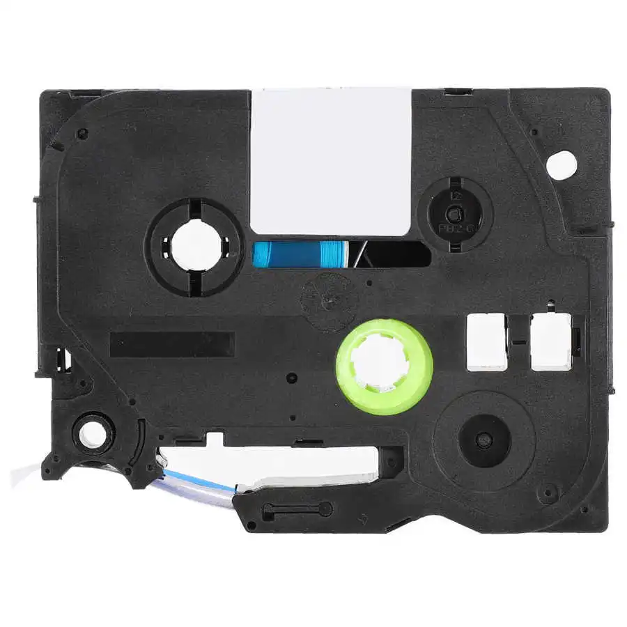 Печатная лента ткань синий на белом фоне 12 мм для маркировочной машины Brother / TZe