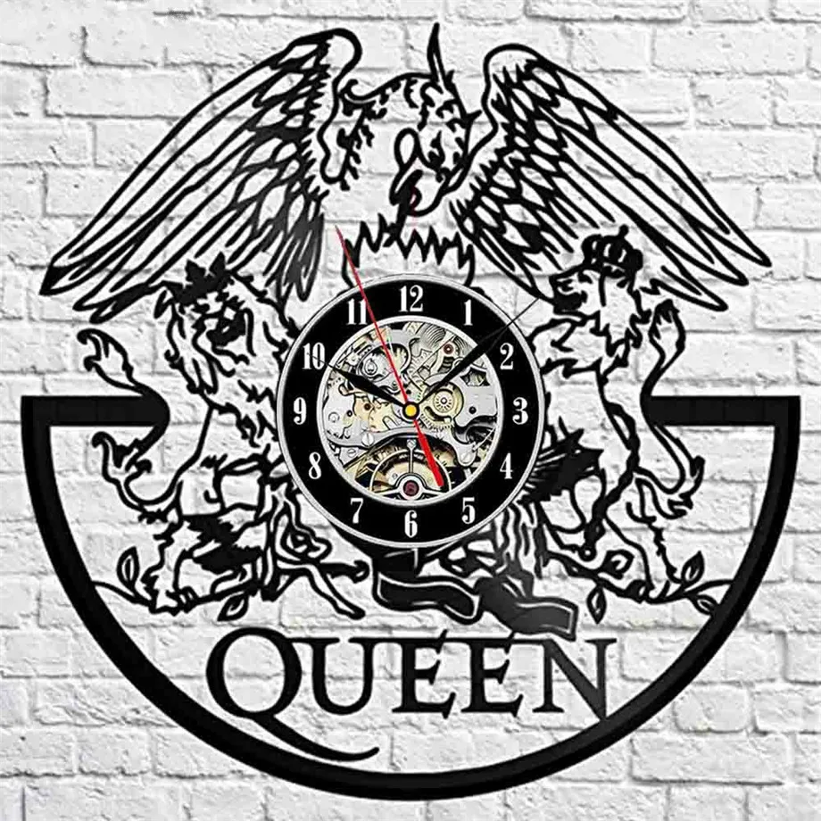 Винтажные виниловые 3D настенные часы queen Band ретро Zegar Naklejka домашний декор