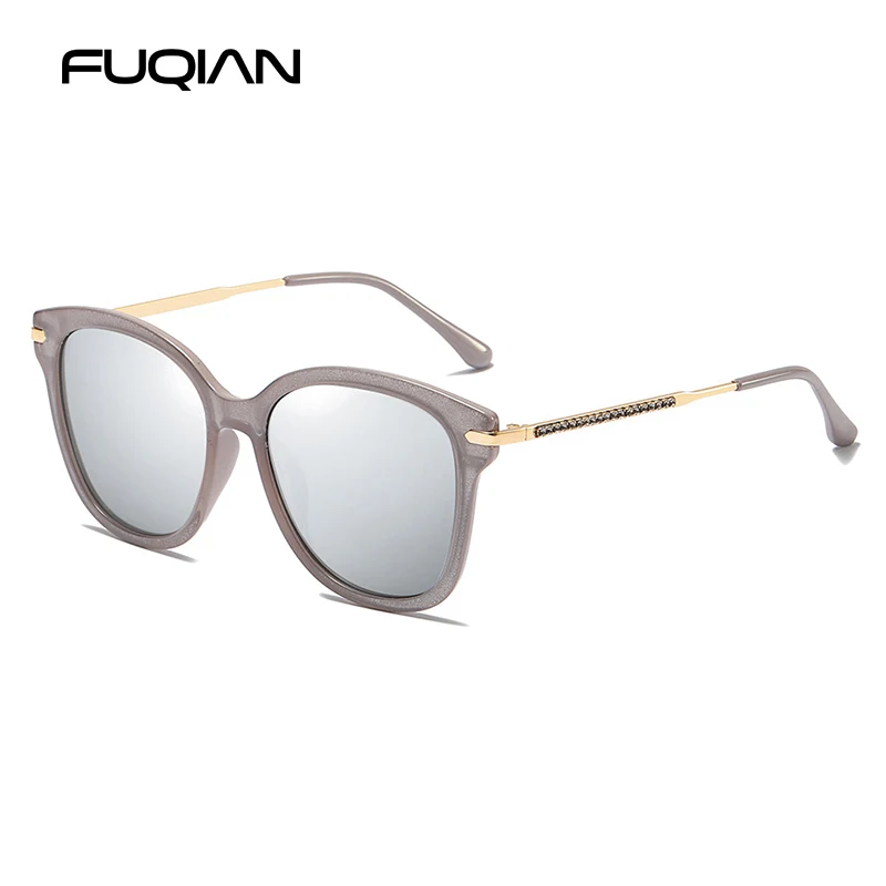 Поляризованные женские солнцезащитные очки FUQIAN брендовые кошачий глаз