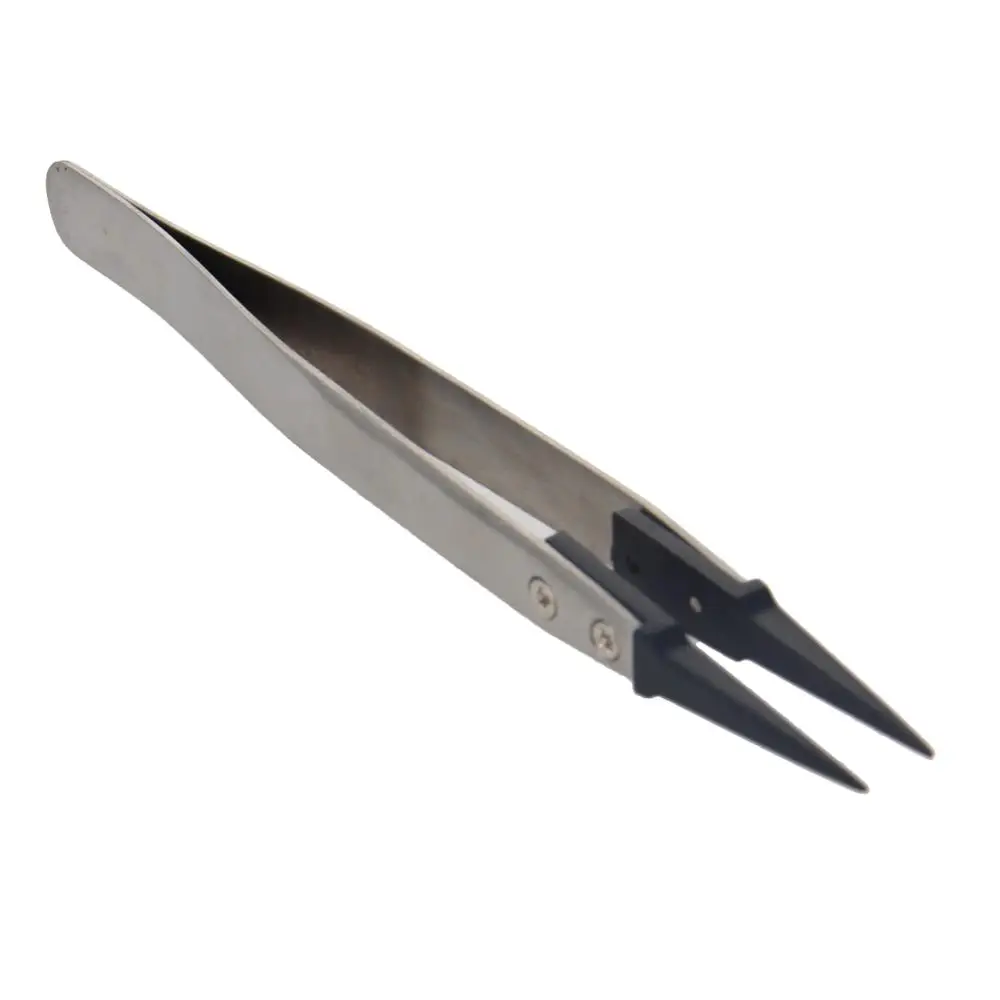 

Utoolmart 1/3/5pcs Anti-static Carbon Fiber Tweezer Non-magnetic High-precision Pointed Flat Head Hand Tool New Industrial Plier