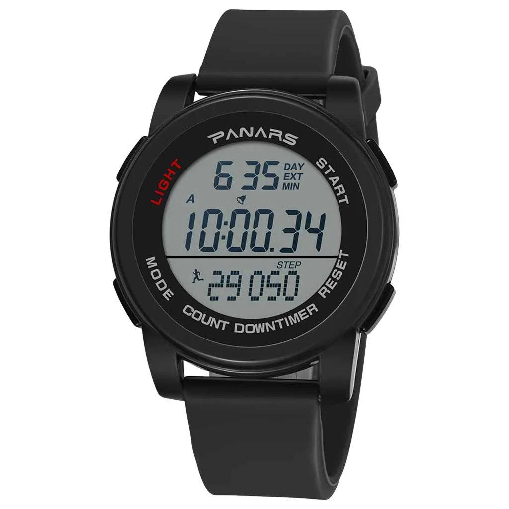 Новинка 2019 модные спортивные часы PANARS мужские электронные водонепроницаемые |