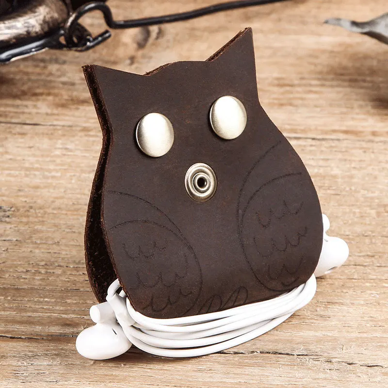 Держатель кабеля для наушников кожаный креативный защитный чехол передачи