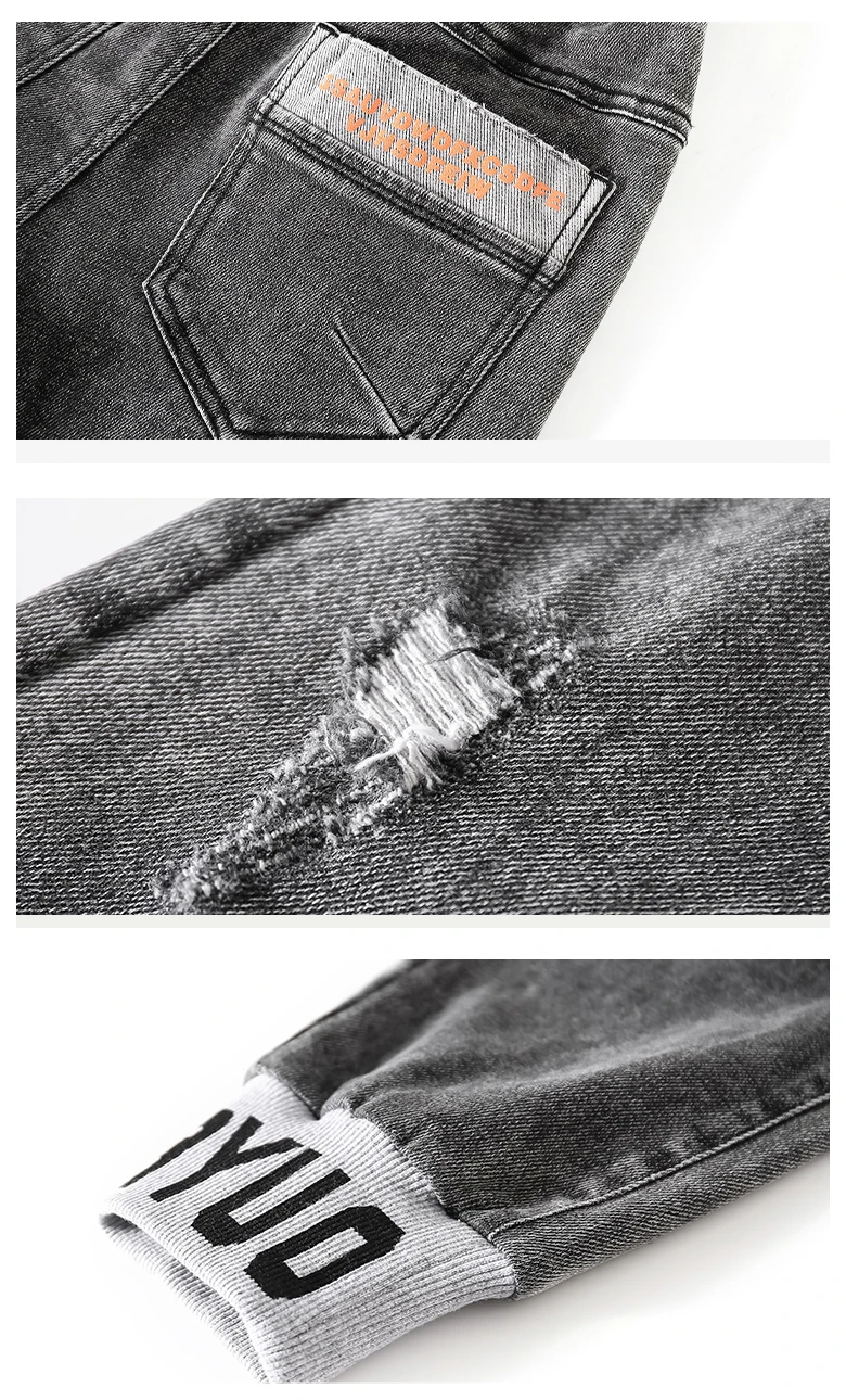 

OHMETOY Boys Casual Jeans Trousers Autumn Denim Pants Kids Children Loose Pants Bottoms Clothing