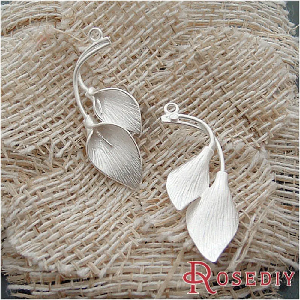 

Wholesale 33*14mm Matte Silver color Calla Copper Charms Pendants Diy Jewelry Findings Accessories 4 pcs(JM5141)