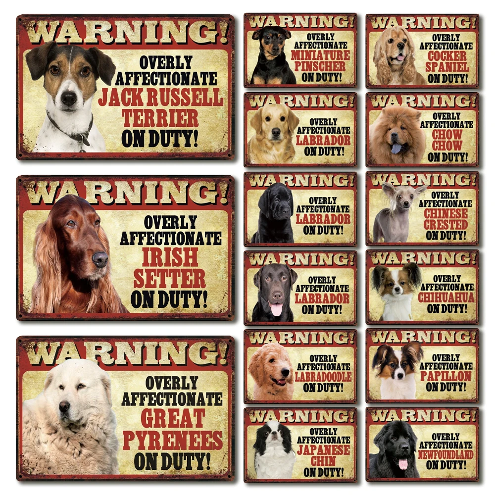 

[ Mike86 ] Warning French Bulldog Dachshund Metal Poster Tin Sign Wall Home Man Cave Bar Art Iron Painting Pub S-016 20*30 CM