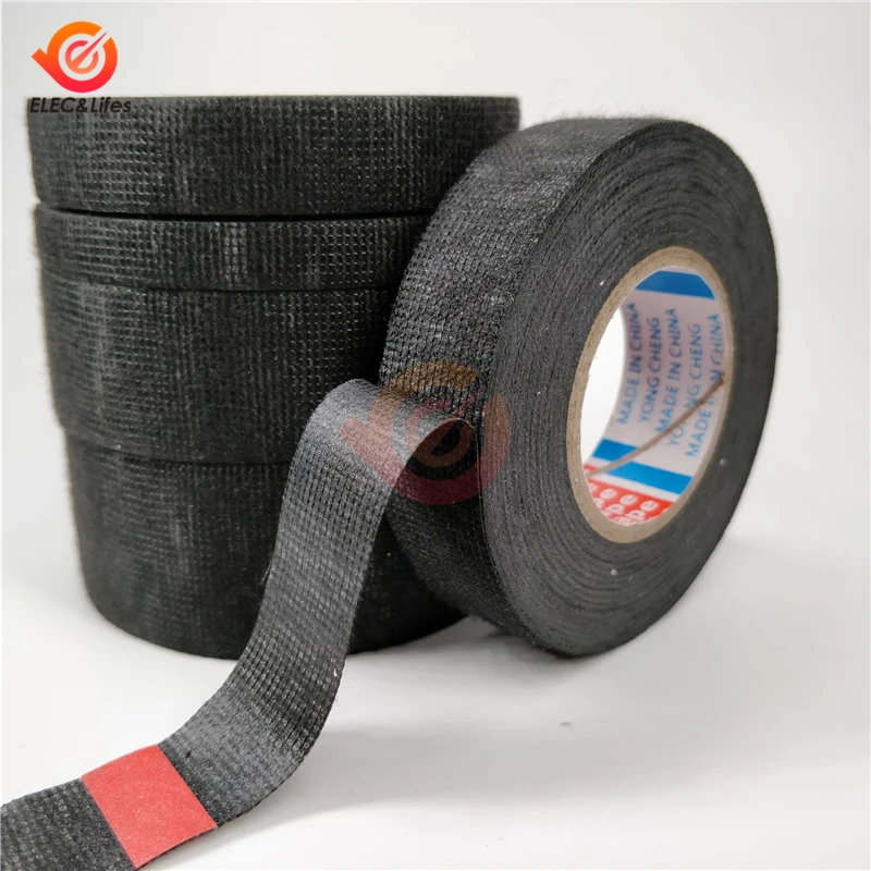 

New Heat-resistant Adhesive Cloth Fabric Tape For Car Auto Cable Harness Wiring Loom Protection Width 9/15/19/25/32MM Length 15M