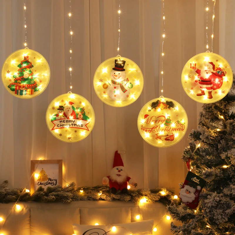 

Christmas Window Curtain Icicle String Lights Decoration Novelty 3D Hanging Lights Windows Wall Door Copper Wire Fairy Lights
