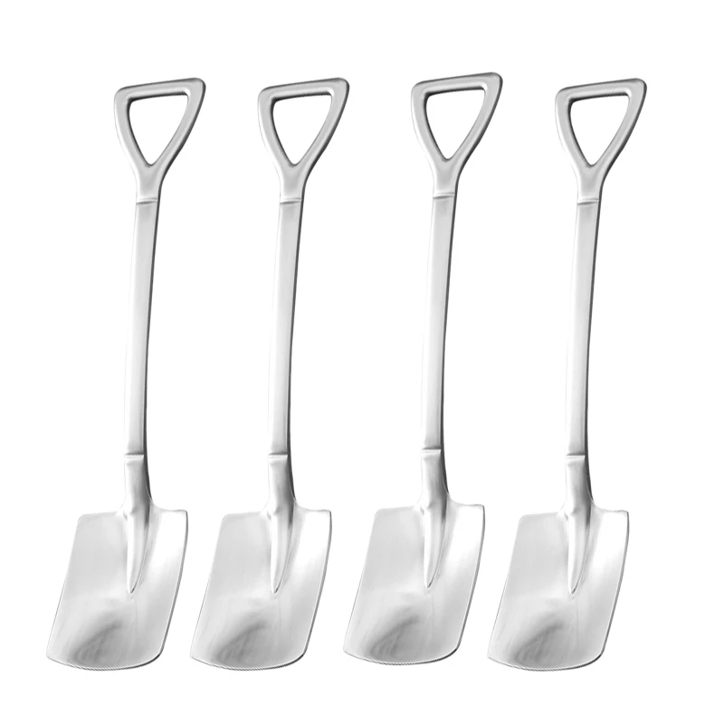 Промо акция! 4 шт. ложка для арбуза из нержавеющей стали в форме лопаты кофейная