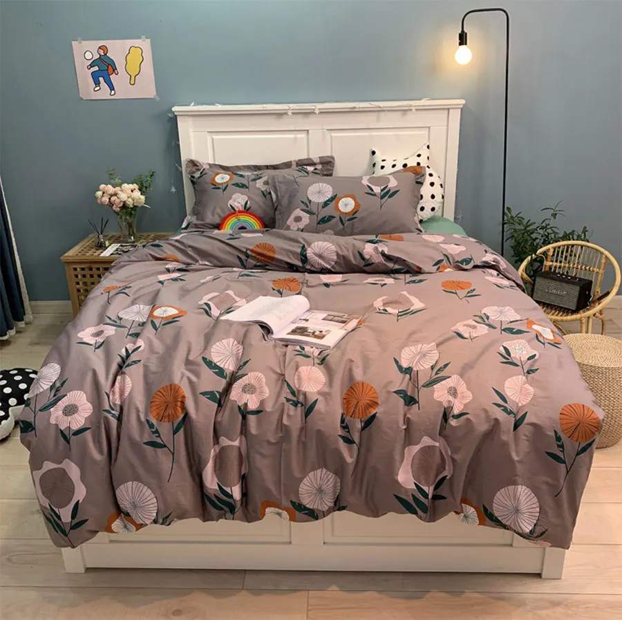 

Pastoral flower bedding set teen girl,full queen king cotton rustic floral double home textile bed sheet pillow case quilt cover