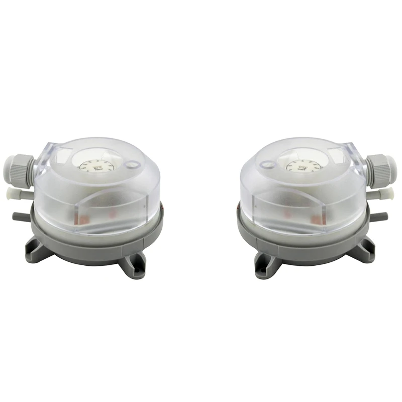 

2 Pcs Air Differential Pressure Switch Adjustable Micro- Pressure Air Switch 20-200Pa & 50-500Pa