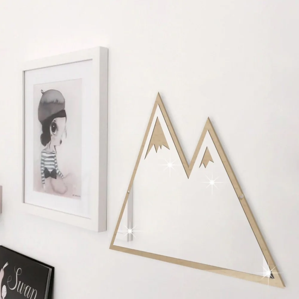 11x9 дюймов креативные горные акриловые зеркальные наклейки на стену DIY можно