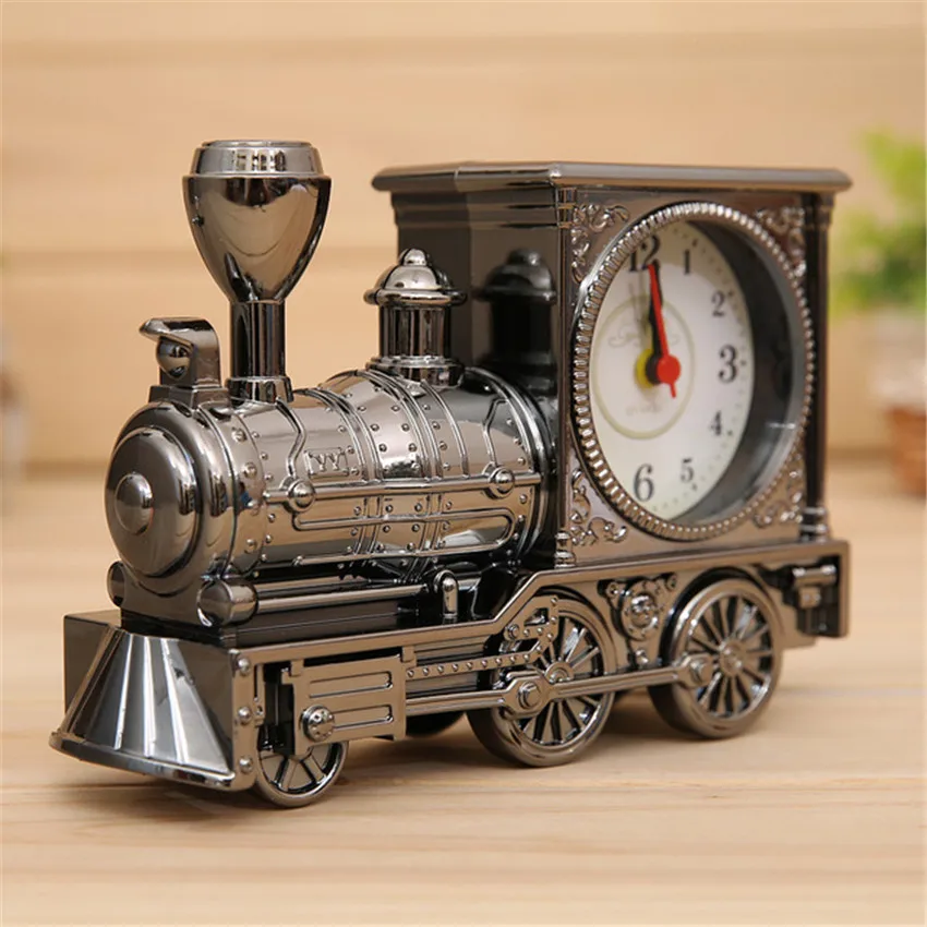 

Antique Creative Train Alarm Clock Home Desk Table Clocks Ornaments Kids Bedroom Bedside Digital Clock Alarm Watch Decoration