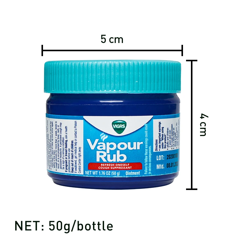 25/50g Vapour Rub White Cooling Balm Herbal Cream Refresh Ointment Cold Headache Muscle Aches Pain Relieving Essential Oil P0078 |