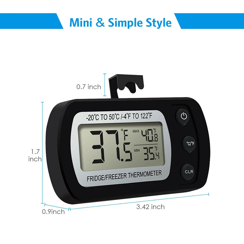 electronic digital screen precision refrigerator thermometer fridge freezer with adjustable stand magnet kitchen thermometer free global shipping