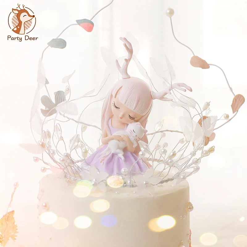 Искусственные цветы Бабочка торт топперы фея эльф Свадьба десерт украшение на