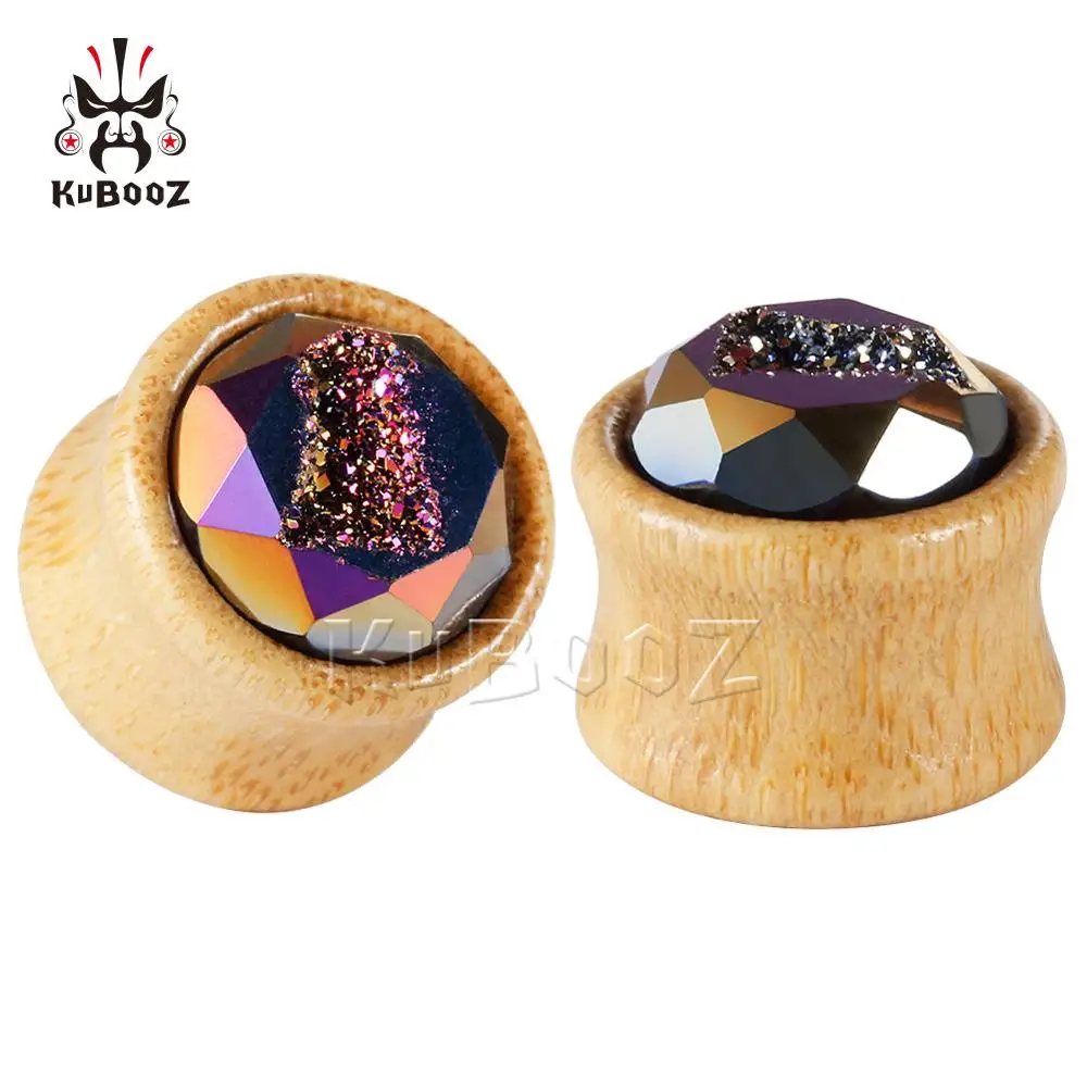 Style 3 Kubooz новые Бамбуковые серьги для пирсинга, украшения для тела, модный подарок для Унисекс 8-25 мм - Окраска металла: Style 3