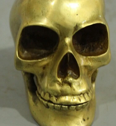 + Бесплатная доставка Китайская народная медная Бронзовая статуя с черепом