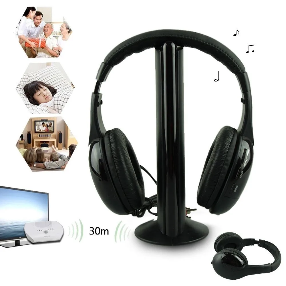 Лучшая цена наушники 5в1 беспроводные Casque Audio Sans Fil Ecouteur Hi-Fi Радио FM TV MP3 MP4 top